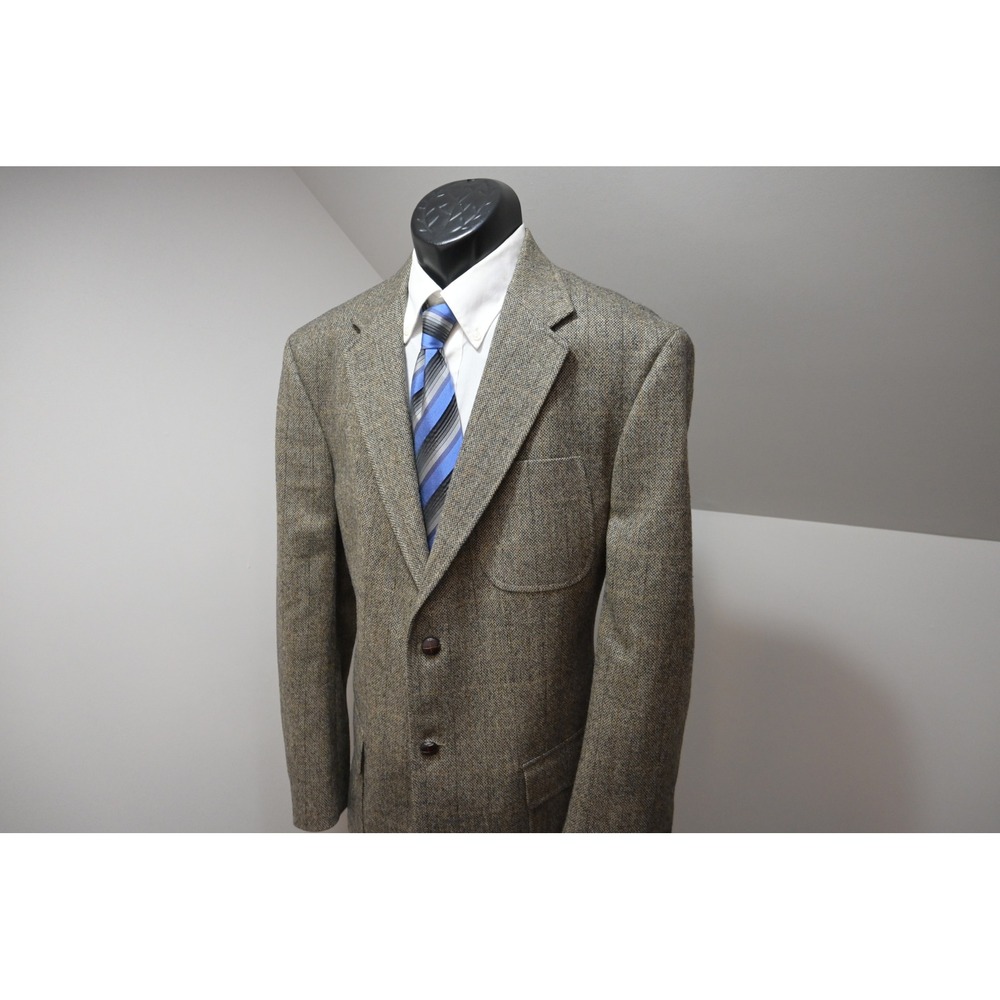 Nautica Tweed Blazer Mens 44R Brown Options 2-Button Sport Coat Excellent